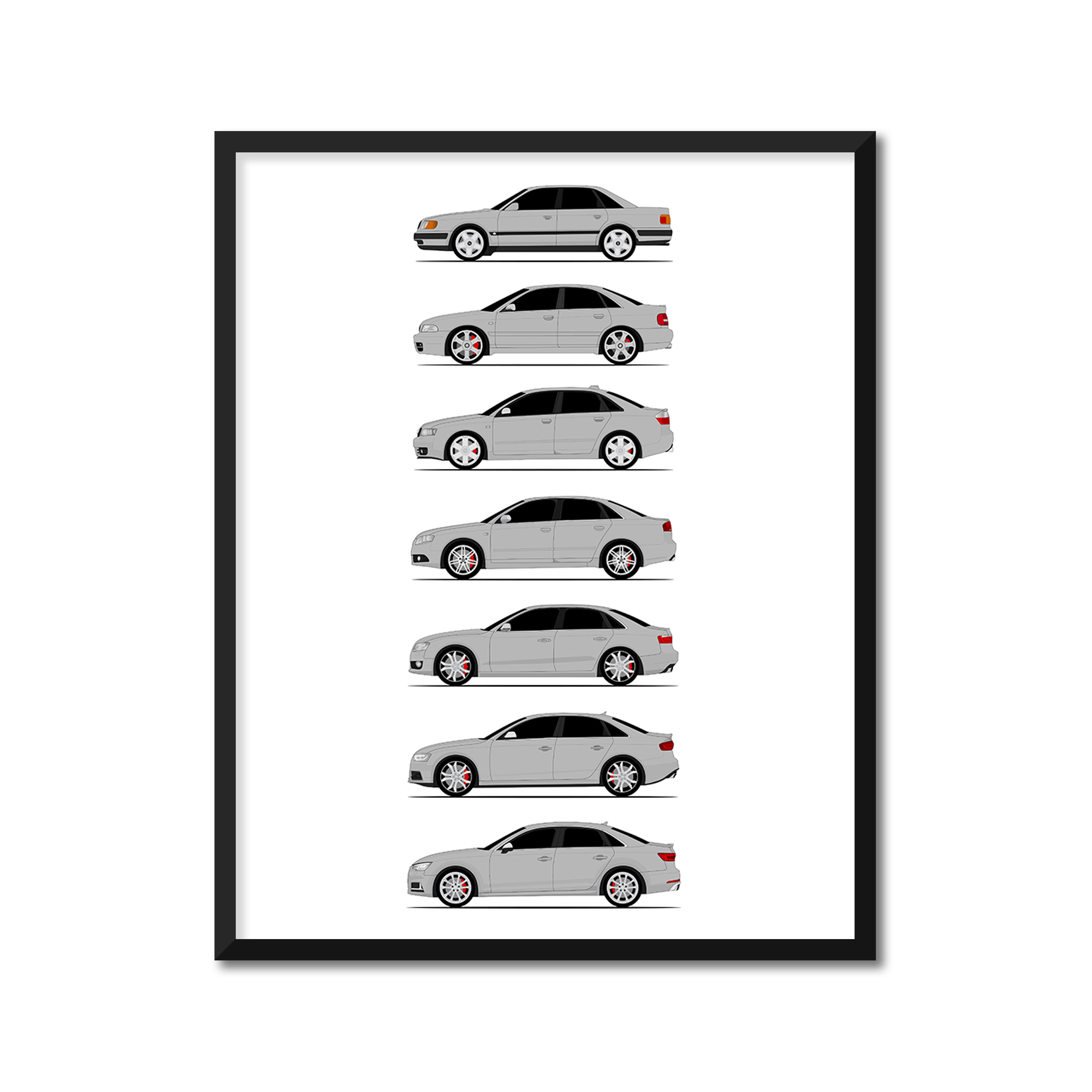 Audi S4 Generations (Side Profile)