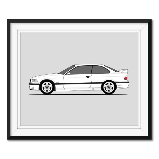 BMW M3 E36  (1995-1999) (Side Profile) Poster