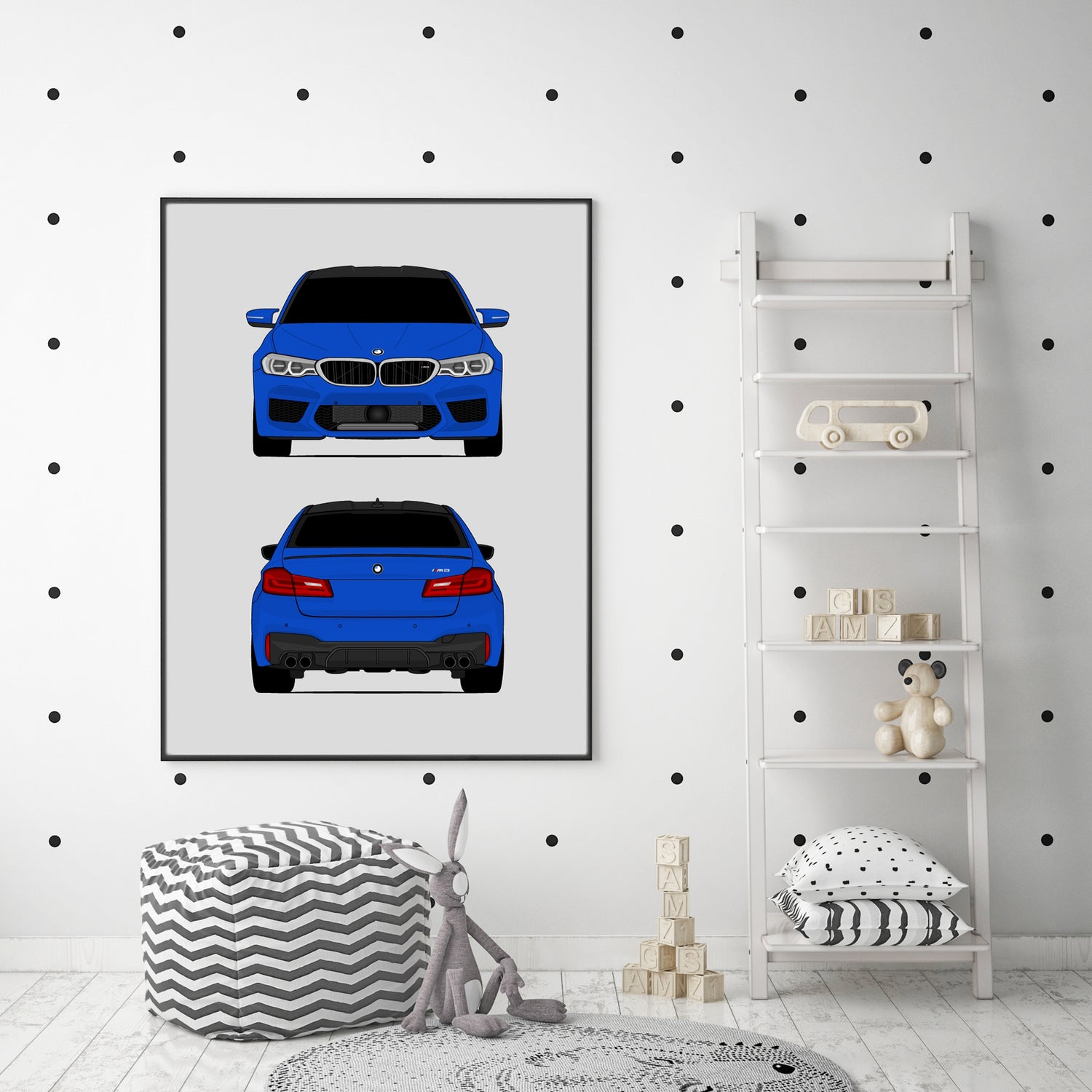 BMW M5 (2017-2020) F90 (Front and Rear) Poster