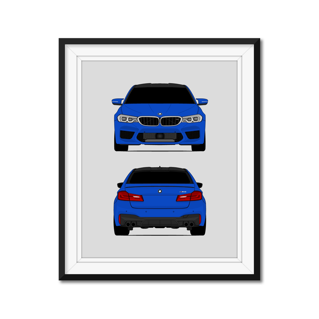 BMW M5 (2017-2020) F90 (Front and Rear) Poster