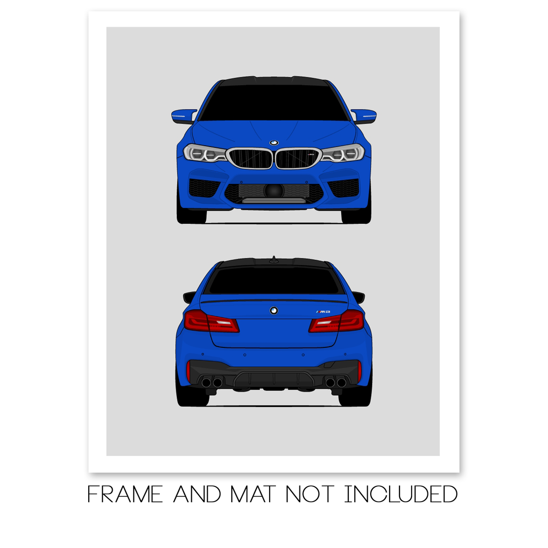 BMW M5 (2017-2020) F90 (Front and Rear) Poster