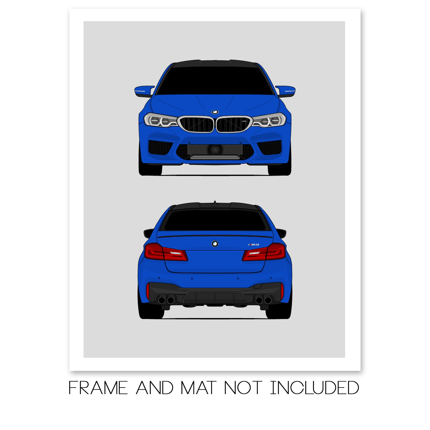 BMW M5 (2017-2020) F90 (Front and Rear) Poster