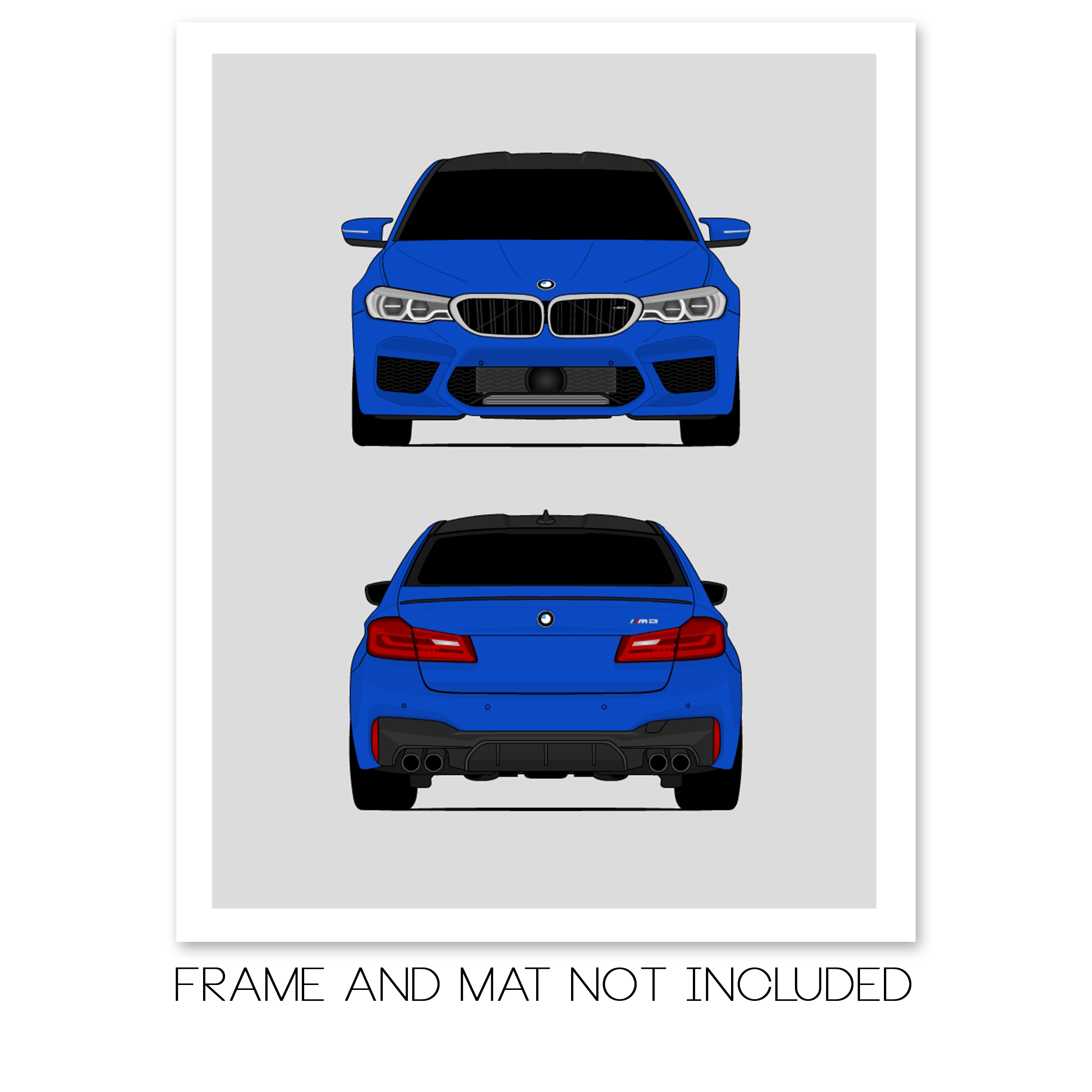 BMW M5 (2017-2020) F90 (Front and Rear) Poster