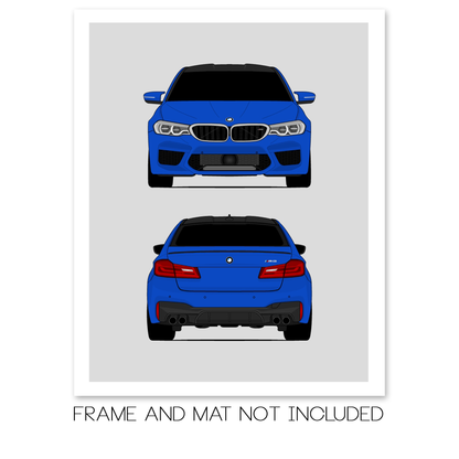 BMW M5 (2017-2020) F90 (Front and Rear) Poster