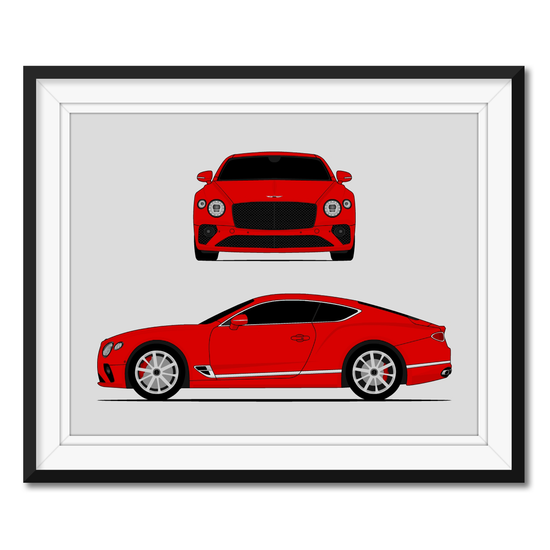 Bentley Continental GT (2018-Present) Gen 3 (Front and Side) Poster