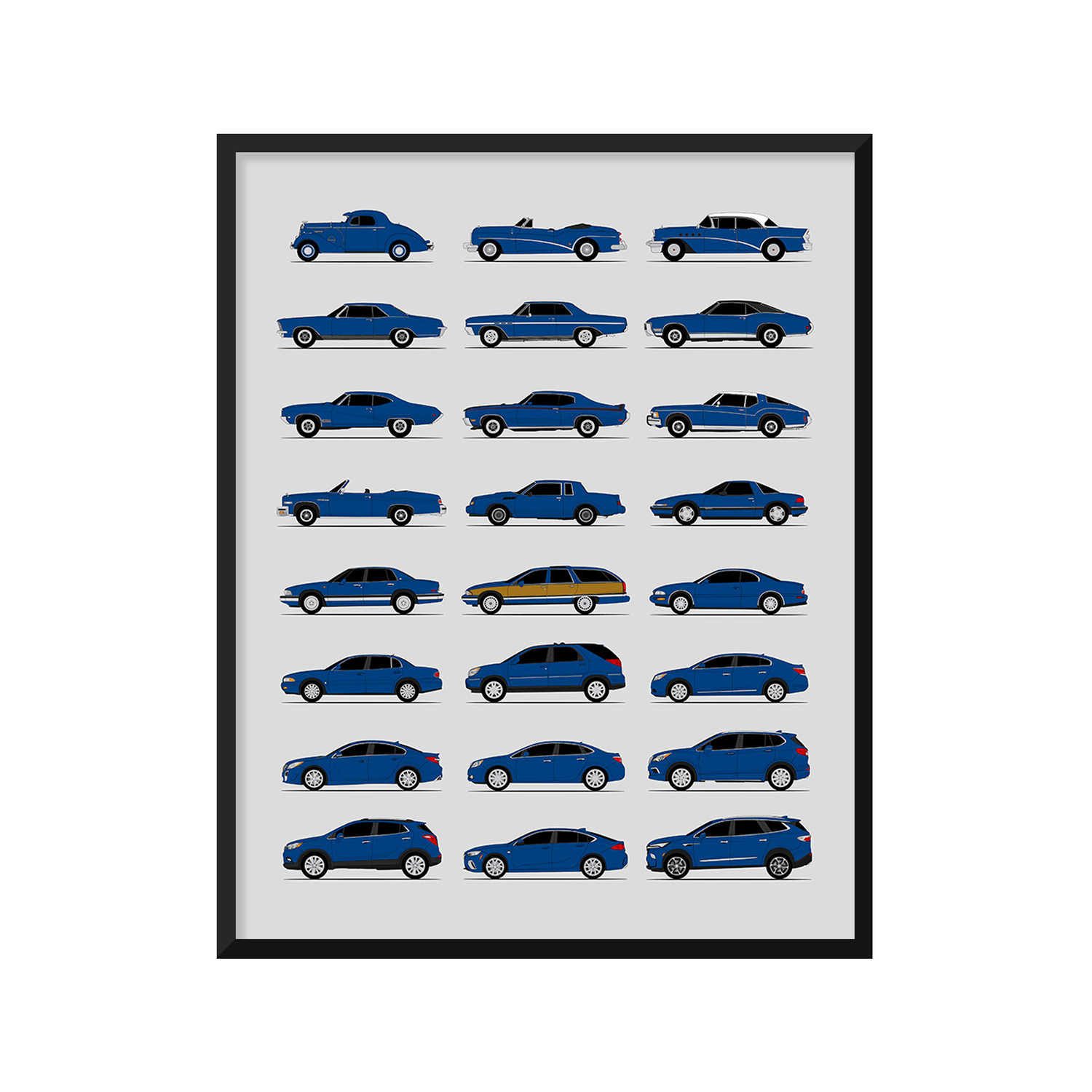 Buick History and Evolution Poster (Side Profile)