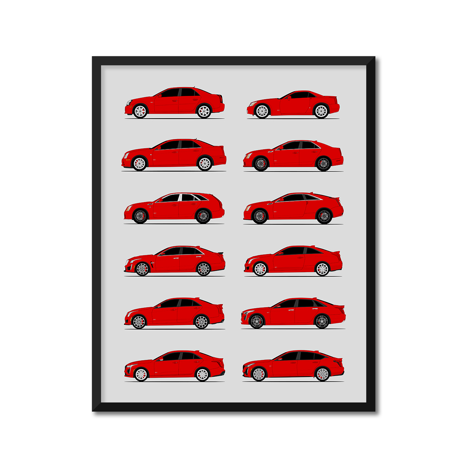 Cadillac V-Series Generations (Side Profile)
