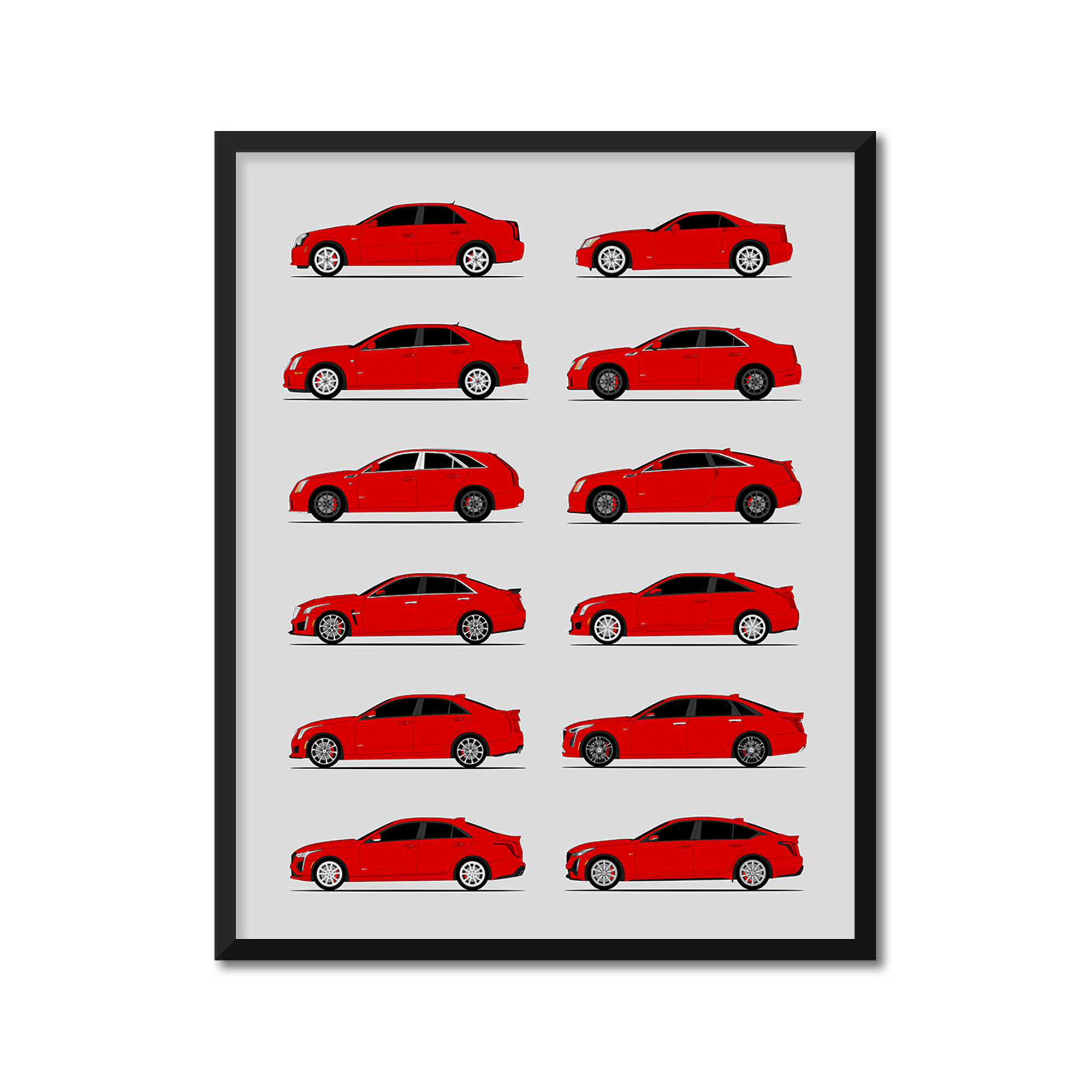 Cadillac V-Series Generations (Side Profile)