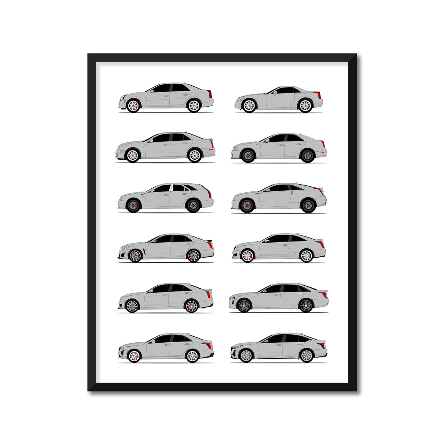 Cadillac V-Series Generations (Side Profile)