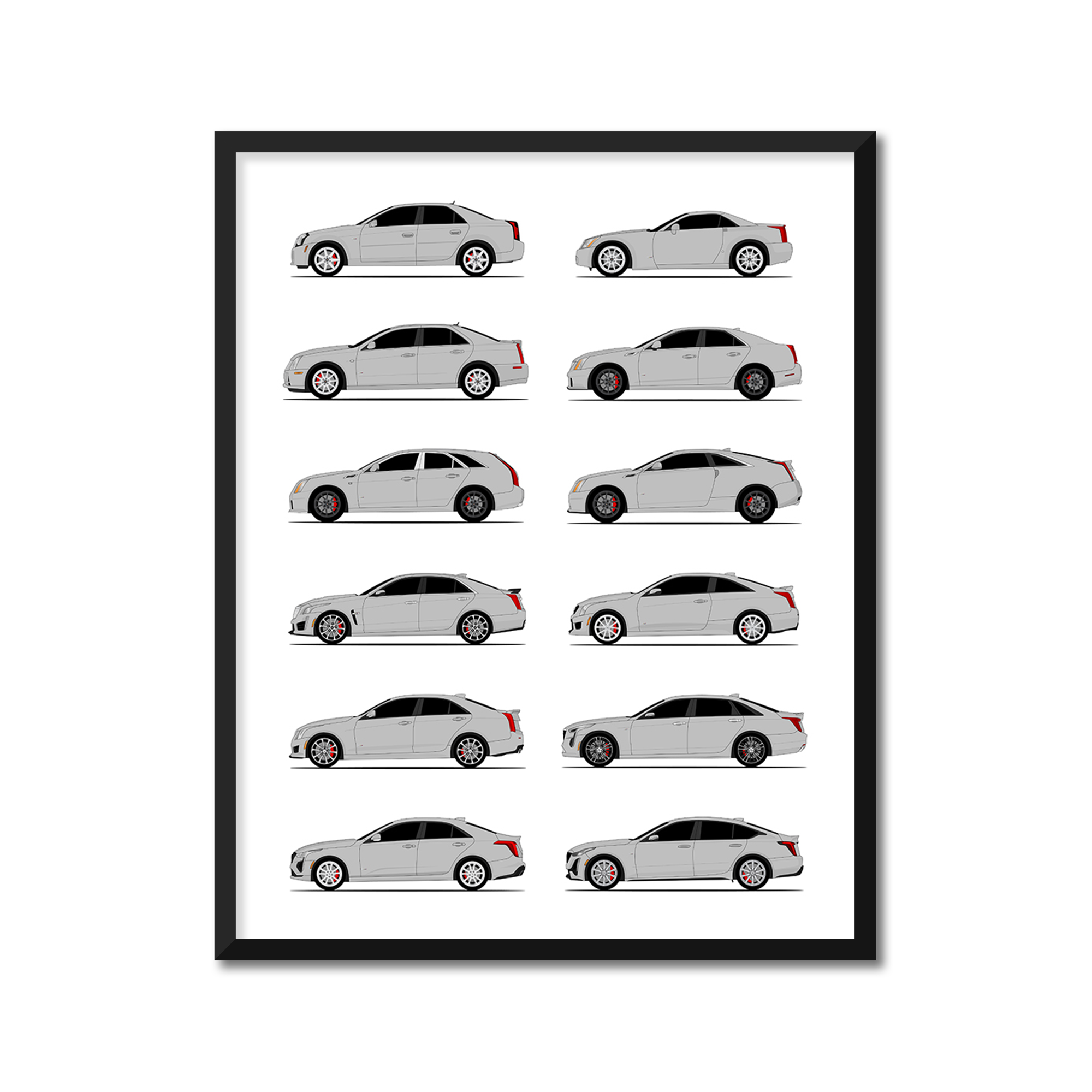 Cadillac V-Series Generations (Side Profile)