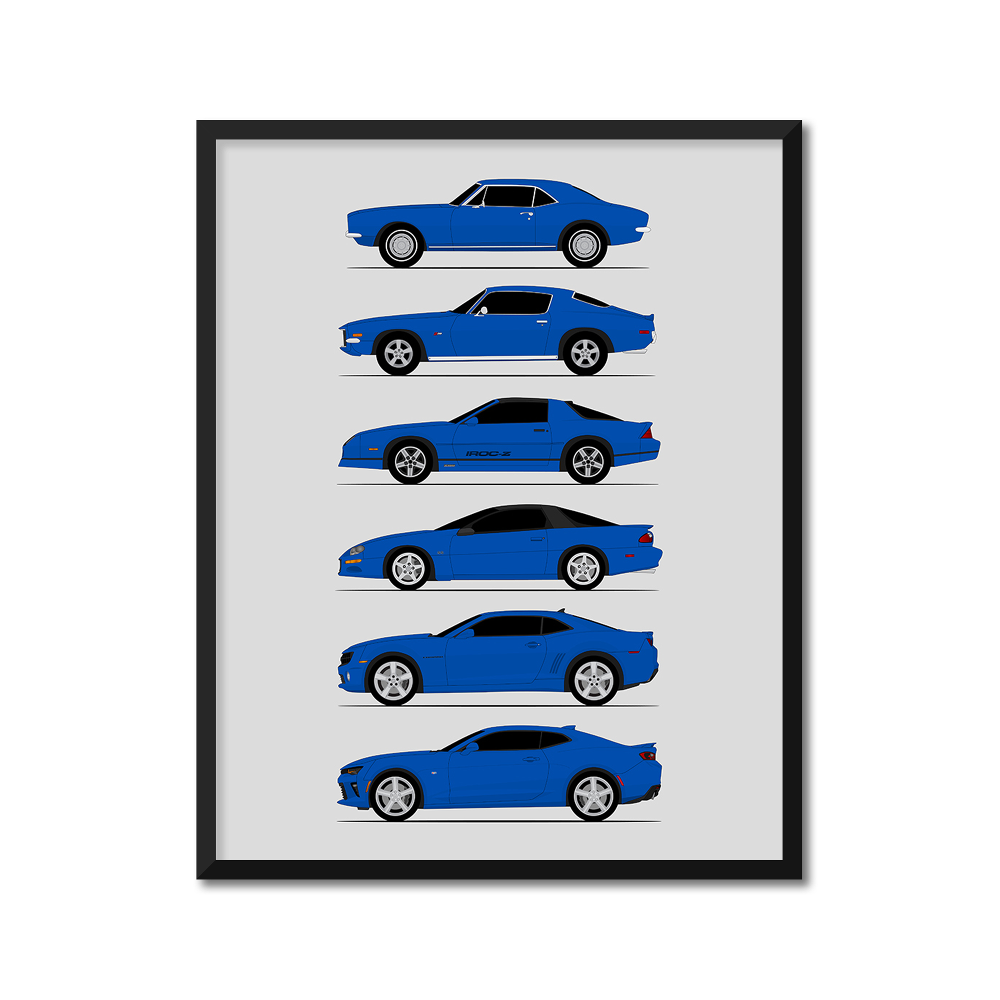 Chevy Camaro Generations (Side Profile)