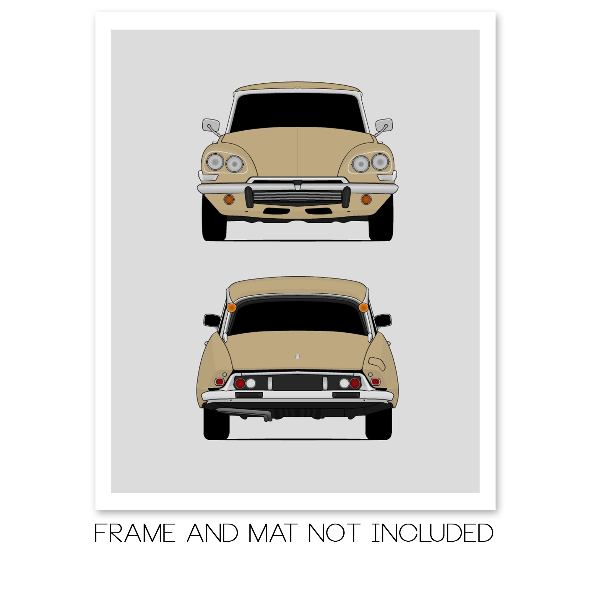 Citroen DS (1968-1975) (Front and Rear) Poster