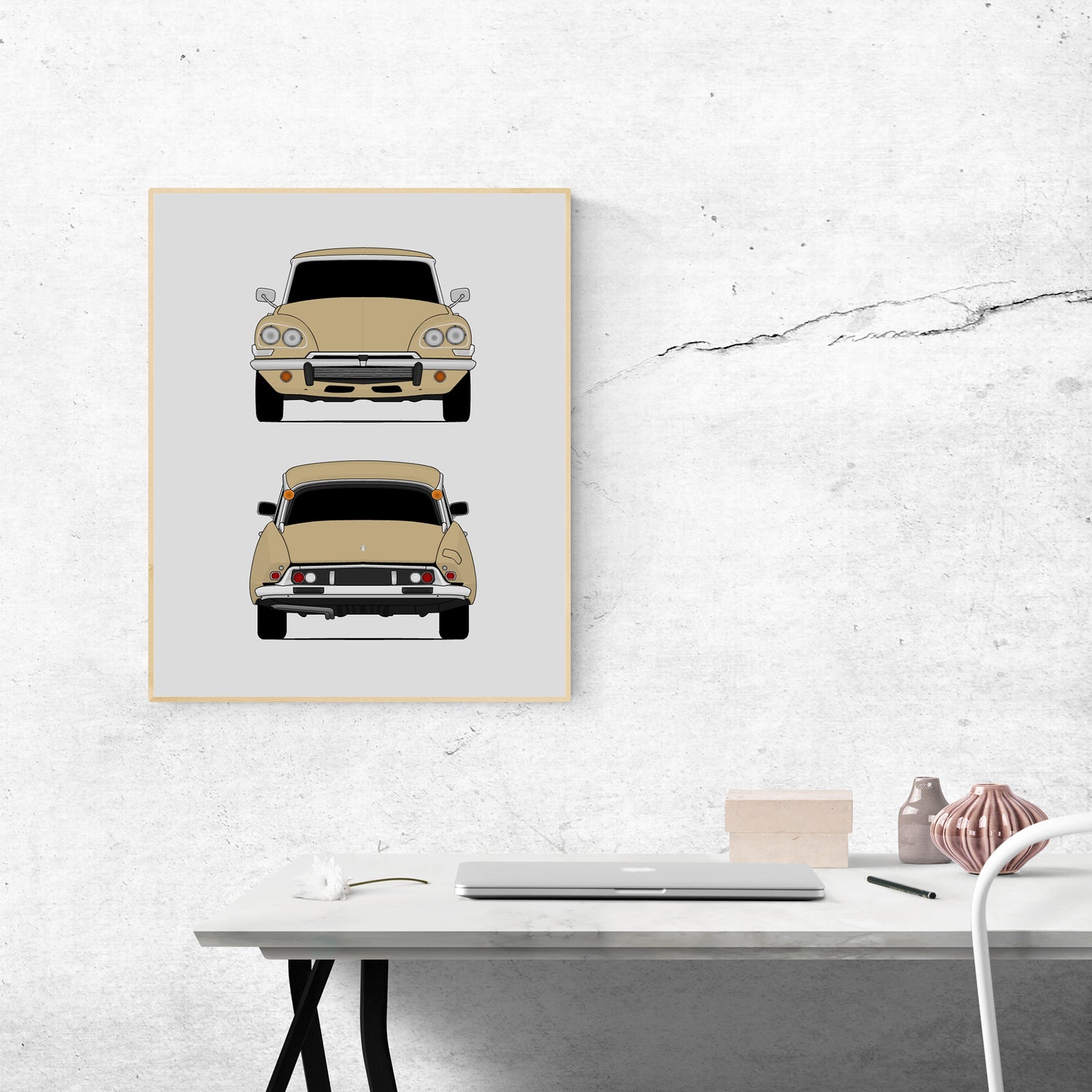 Citroen DS (1968-1975) (Front and Rear) Poster