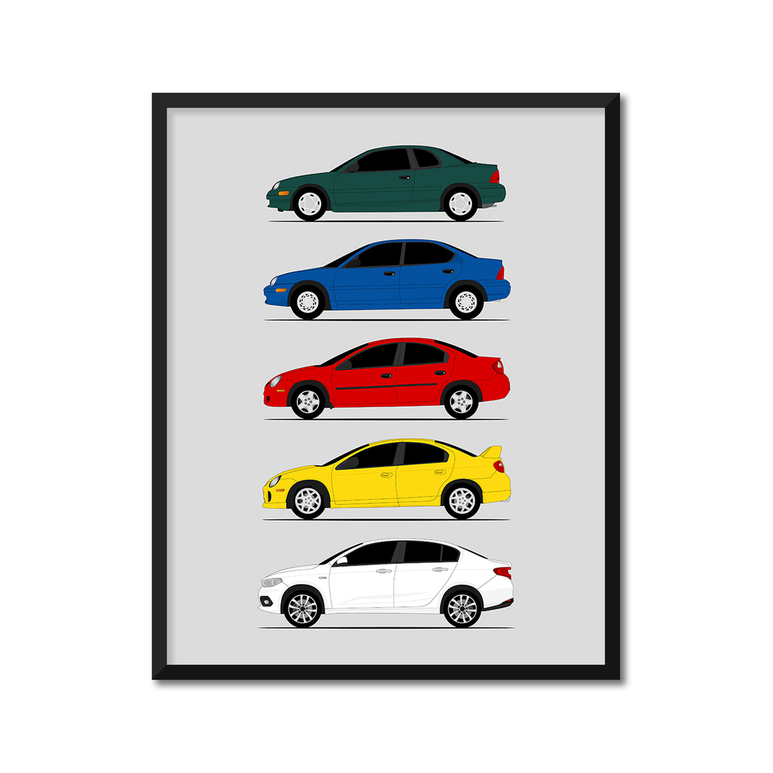Dodge Neon SRT-4 Generations (Side Profile)