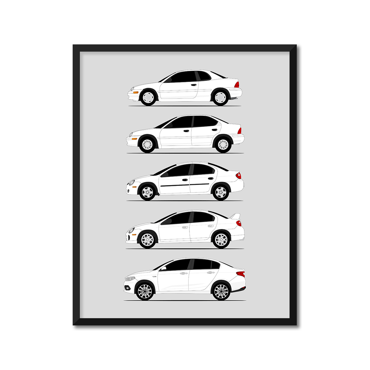 Dodge Neon SRT-4 Generations (Side Profile)