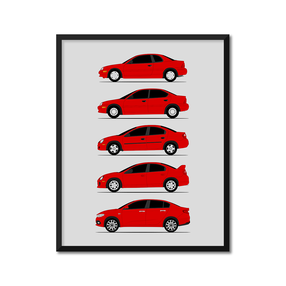 Dodge Neon SRT-4 Generations (Side Profile)