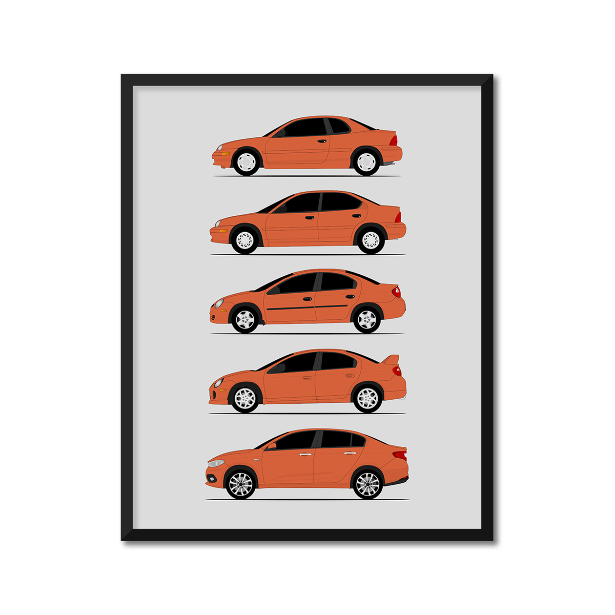 Dodge Neon SRT-4 Generations (Side Profile)