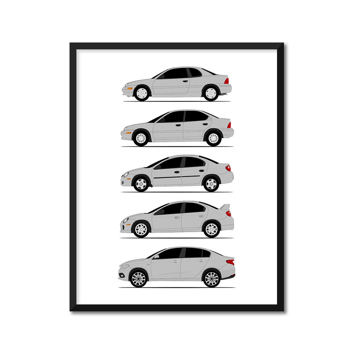 Dodge Neon SRT-4 Generations (Side Profile)