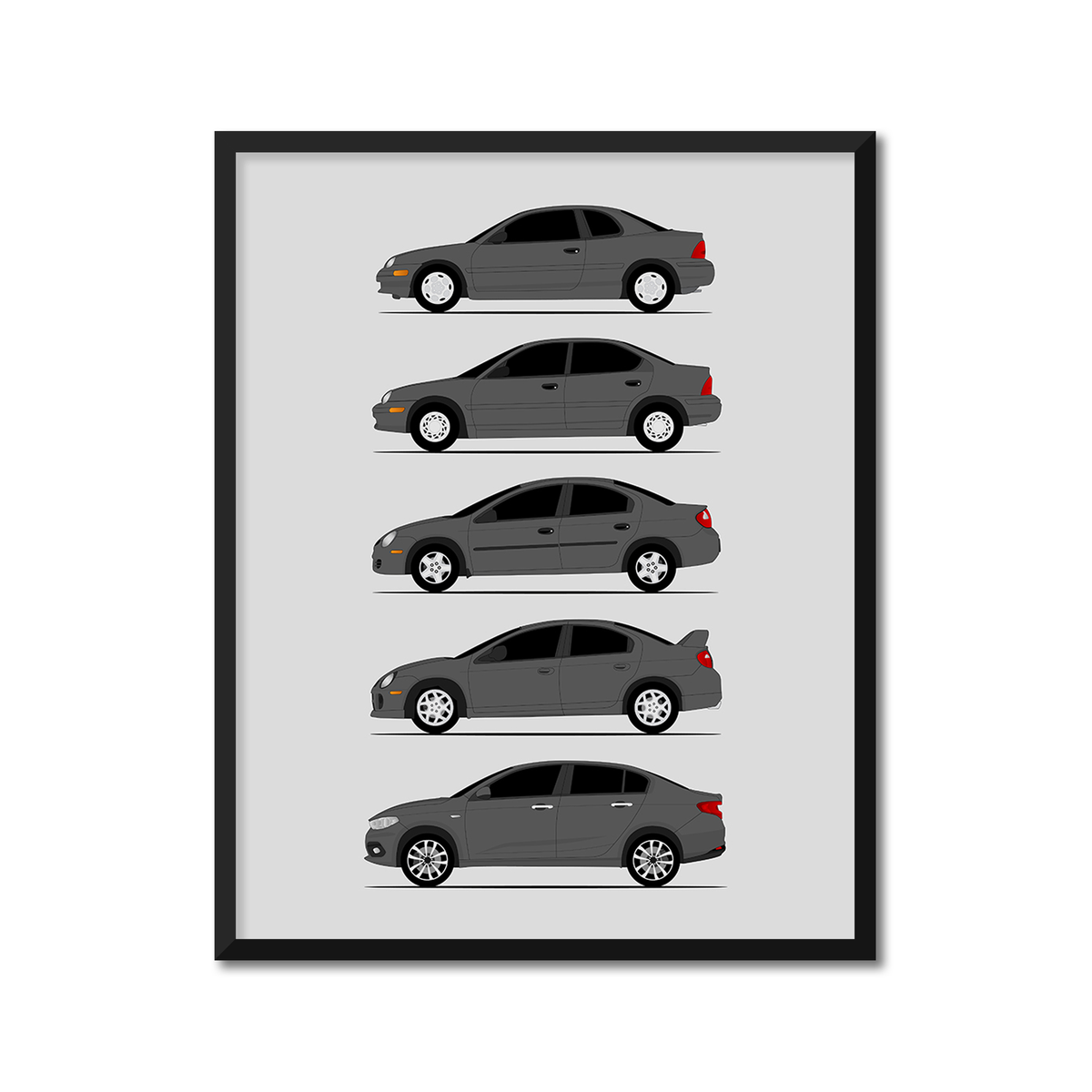 Dodge Neon SRT-4 Generations (Side Profile)