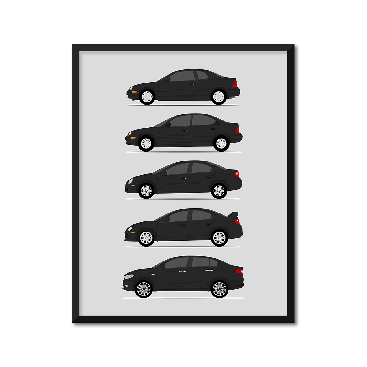Dodge Neon SRT-4 Generations (Side Profile)