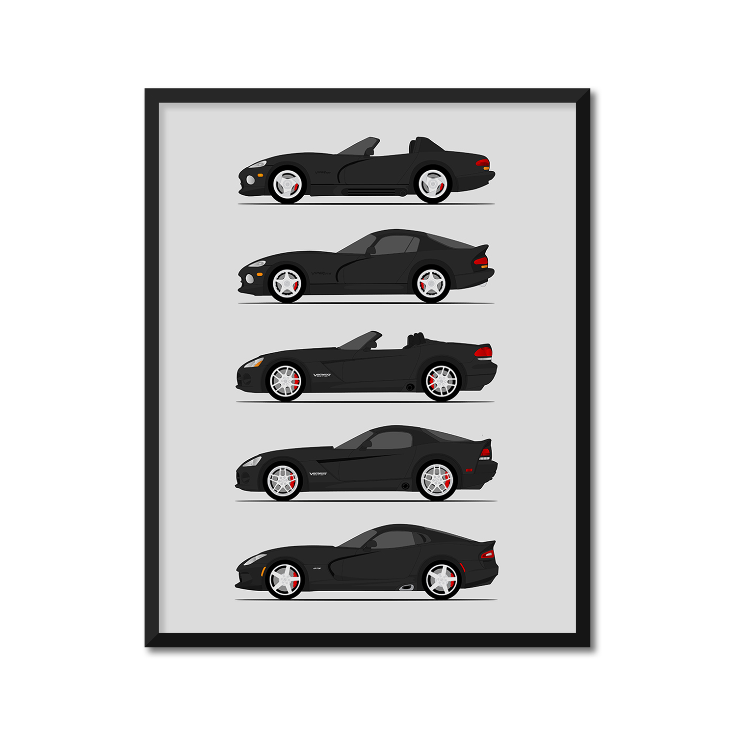 Dodge Viper Generations (Side Profile)