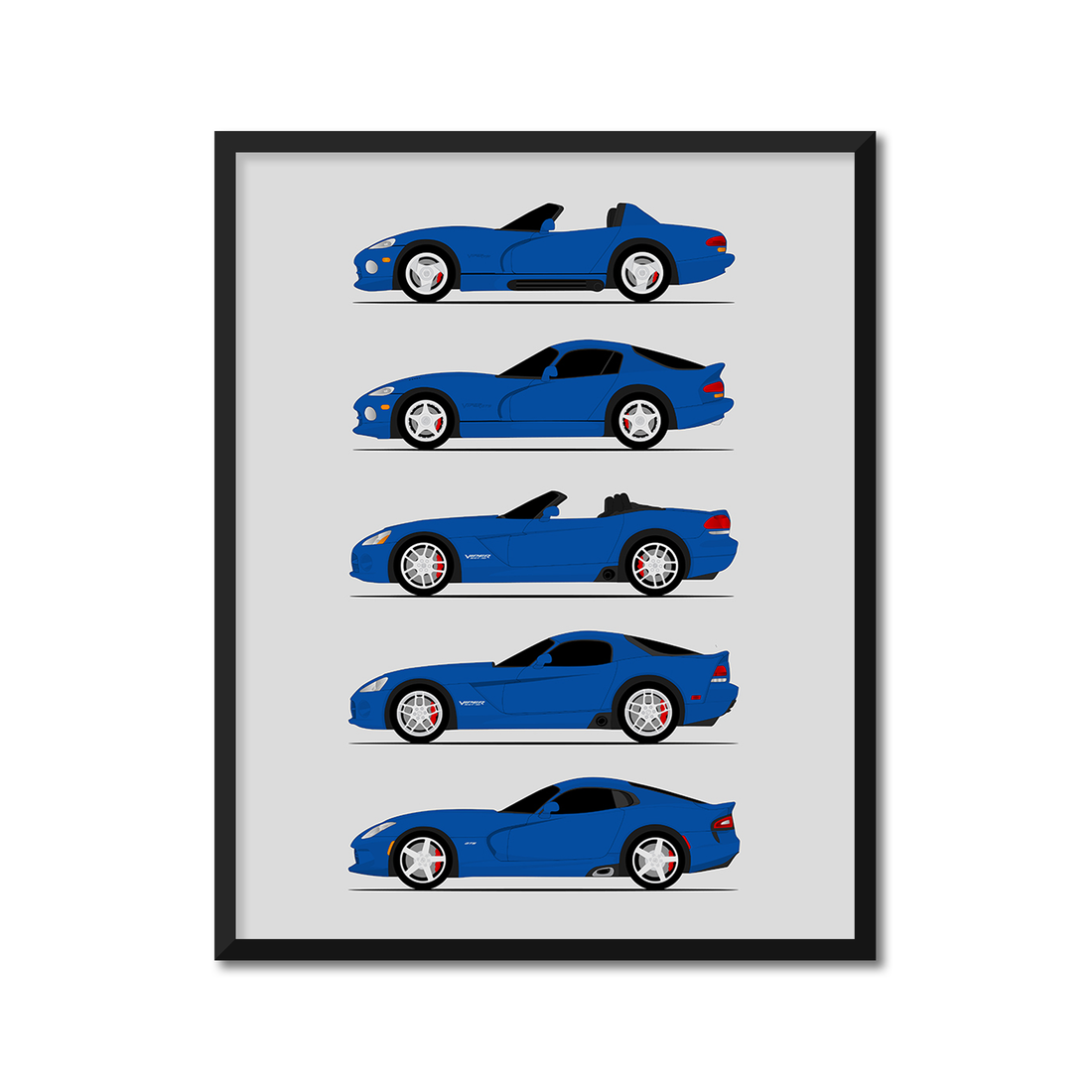Dodge Viper Generations (Side Profile)