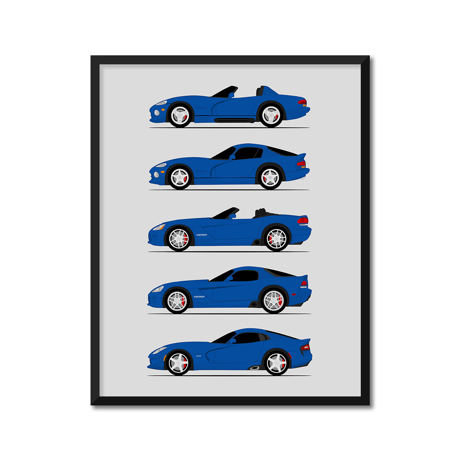 Dodge Viper Generations (Side Profile)