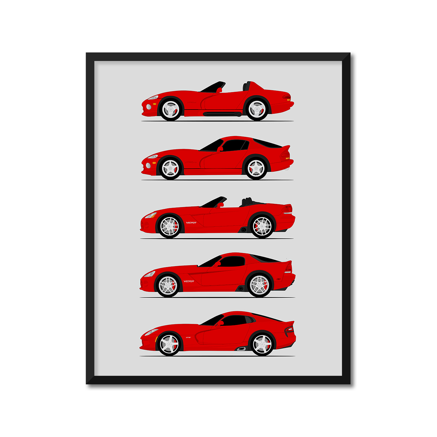 Dodge Viper Generations (Side Profile)