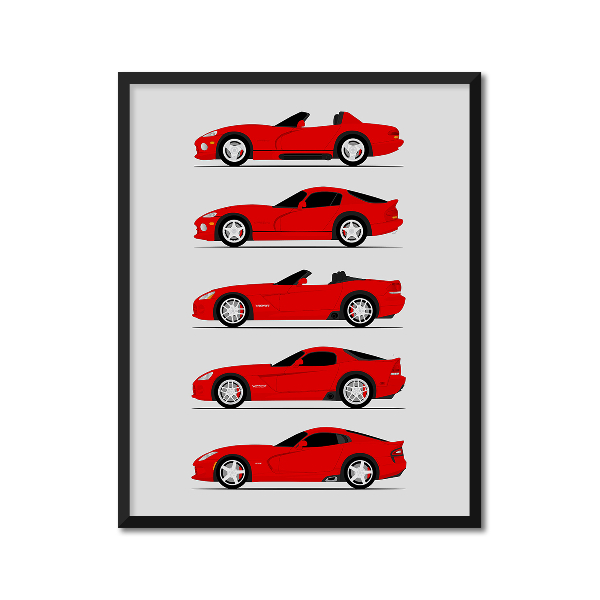 Dodge Viper Generations (Side Profile)