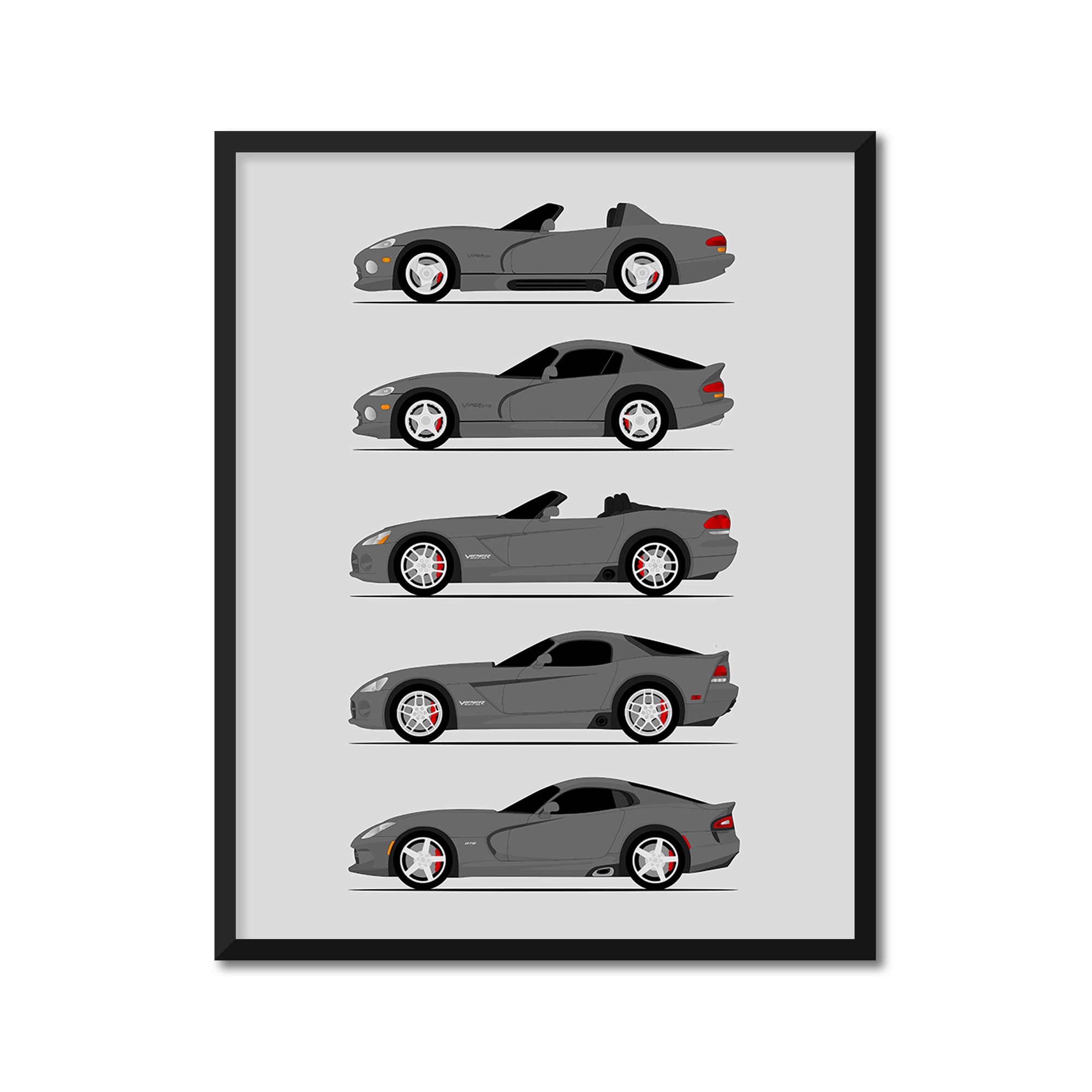 Dodge Viper Generations (Side Profile)