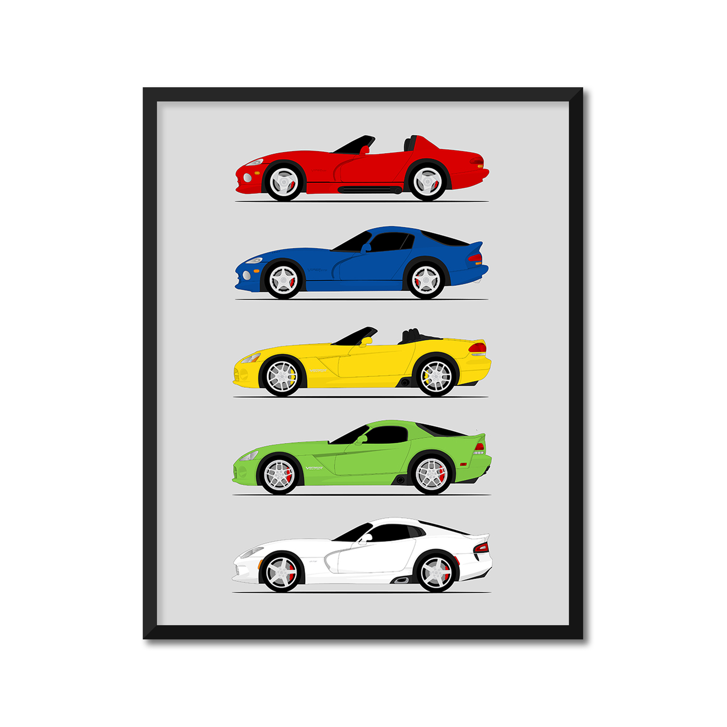 Dodge Viper Generations (Side Profile)