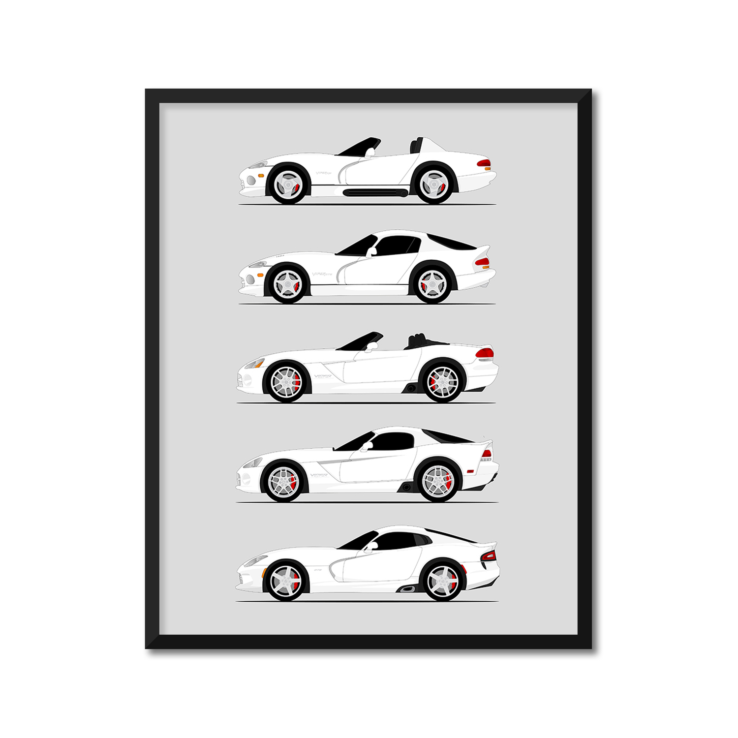 Dodge Viper Generations (Side Profile)