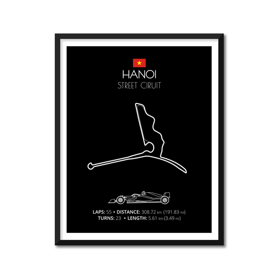 Hanoi Street Circuit F1 Formula 1 Race Track Poster