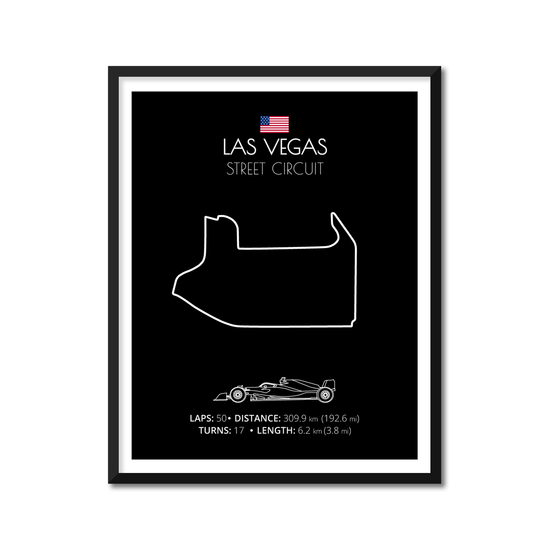 Las Vegas Street Circuit F1 Formula 1 Race Track Poster