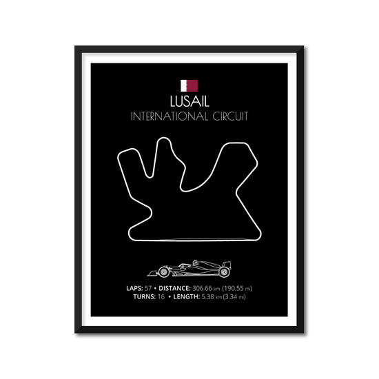 Lusail International Circuit F1 Formula 1 Race Track Poster