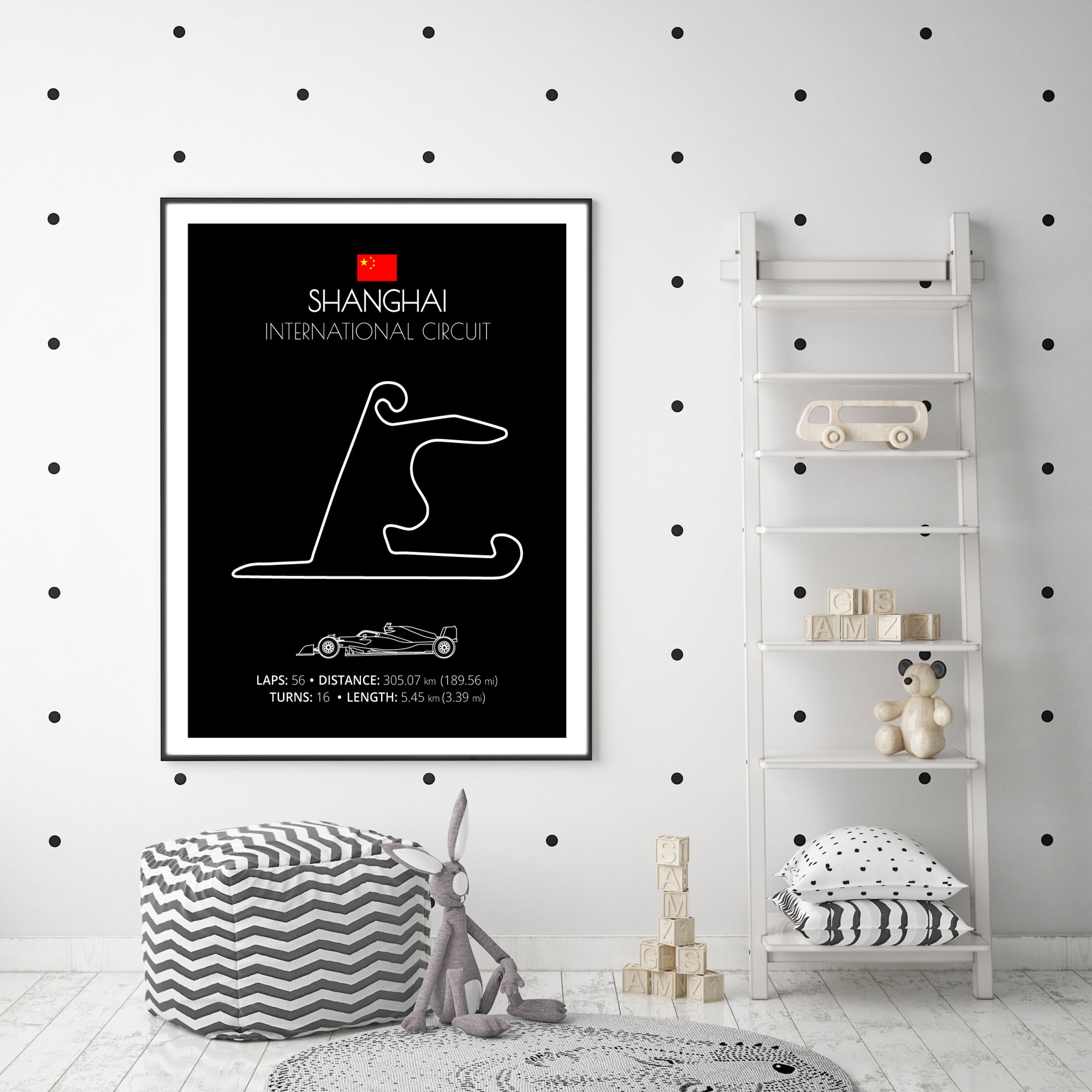 Shanghai International Circuit F1 Formula 1 Race Track Poster