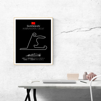 Shanghai International Circuit F1 Formula 1 Race Track Poster