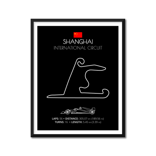 Shanghai International Circuit F1 Formula 1 Race Track Poster
