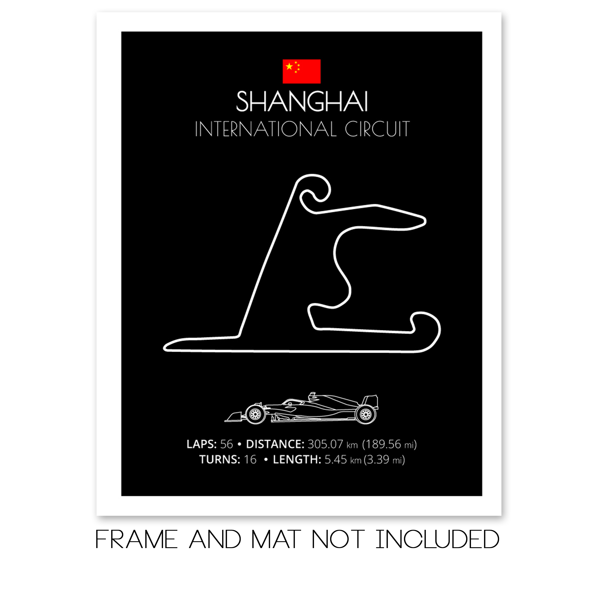 Shanghai International Circuit F1 Formula 1 Race Track Poster