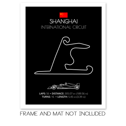 Shanghai International Circuit F1 Formula 1 Race Track Poster