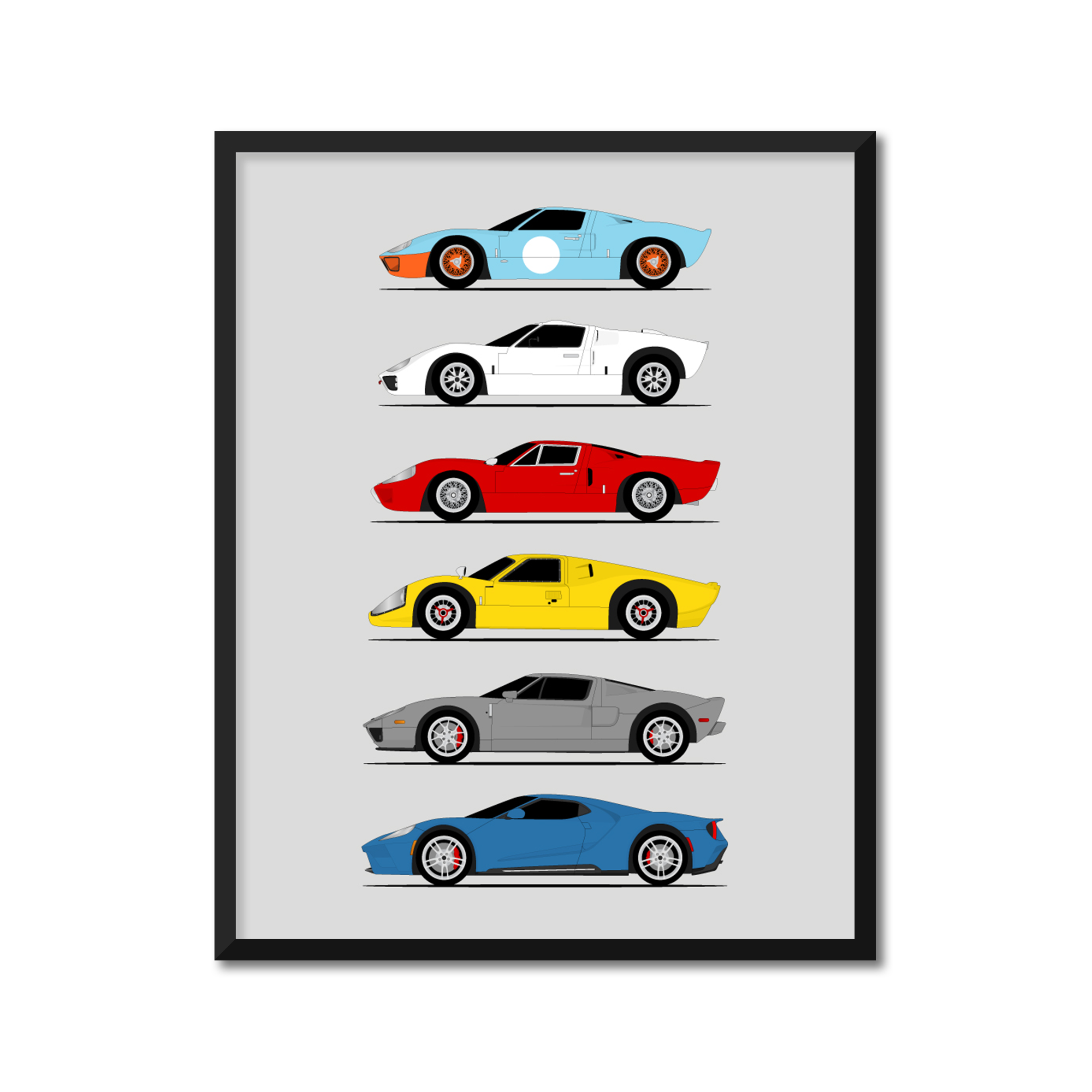 Ford GT GT40 Generations (Side Profile)