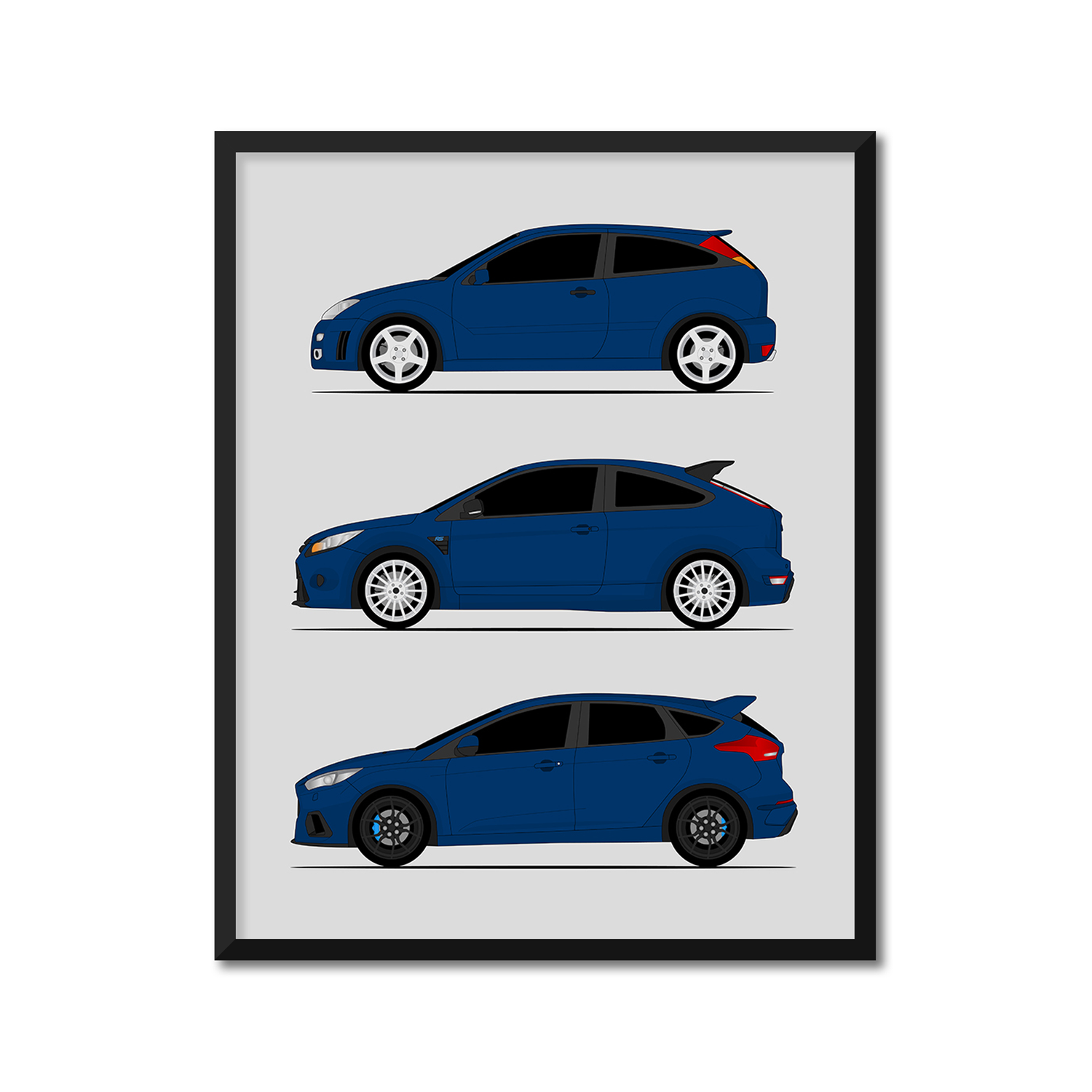 Ford Focus RS Generations (Side Profile)