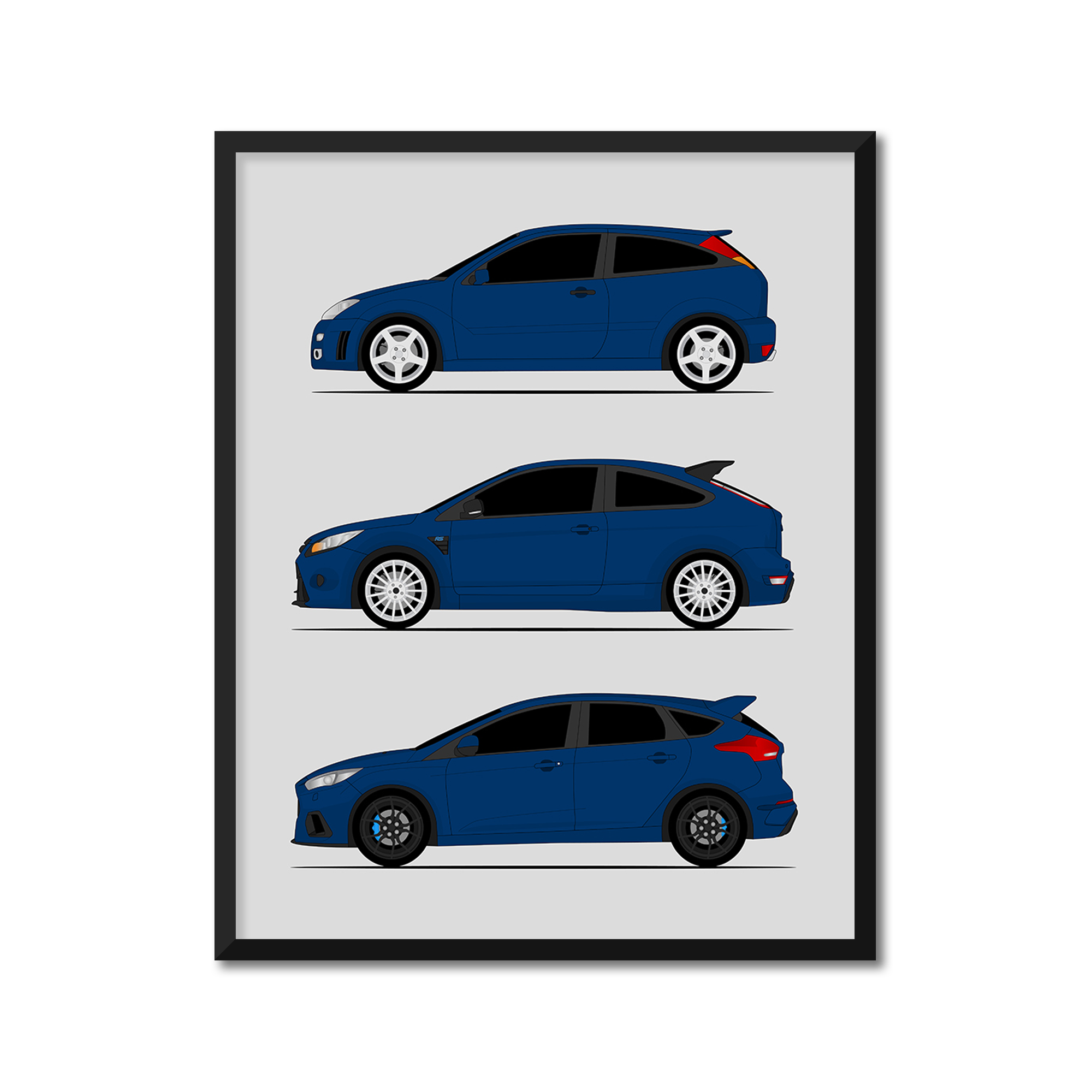Ford Focus RS Generations (Side Profile)