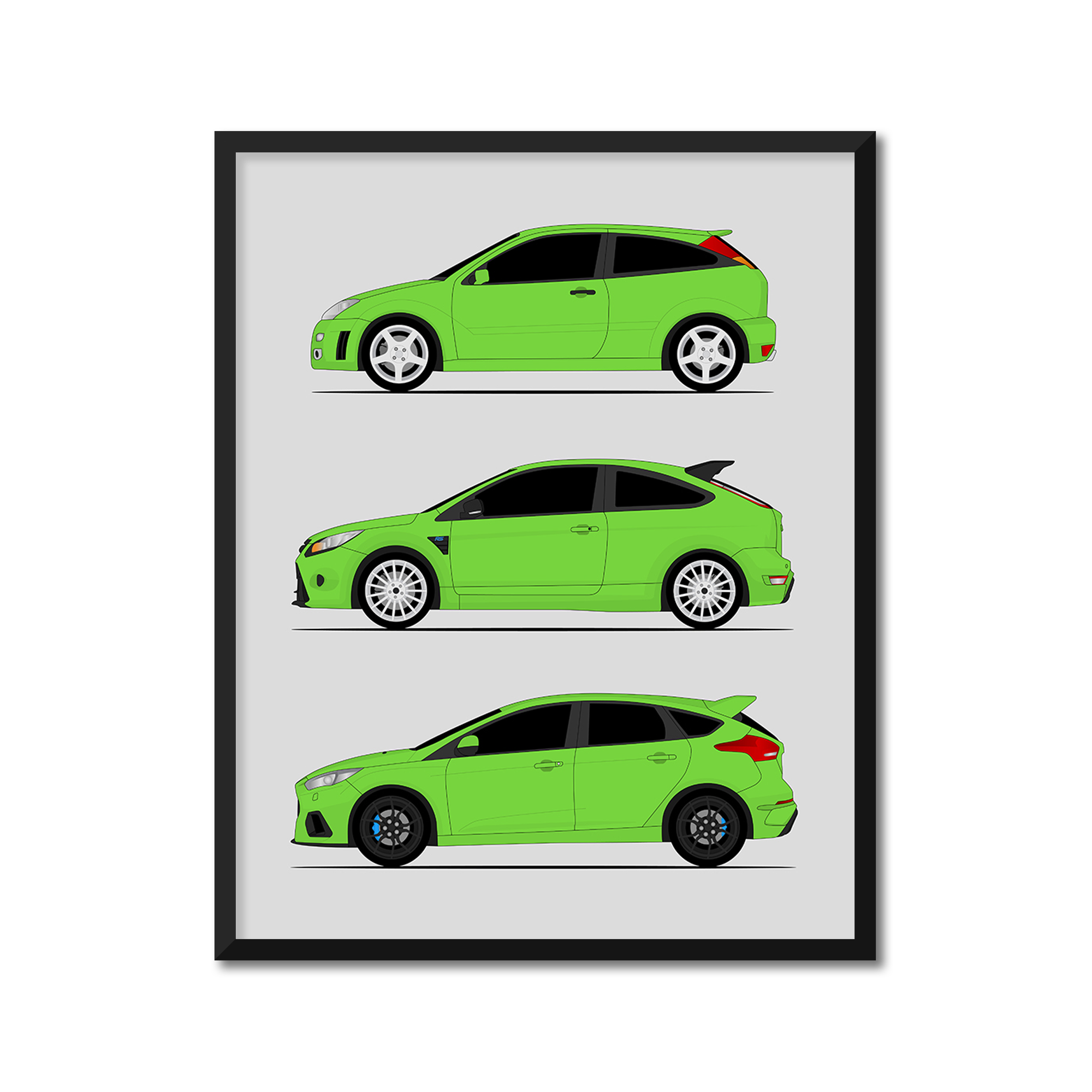 Ford Focus RS Generations (Side Profile)