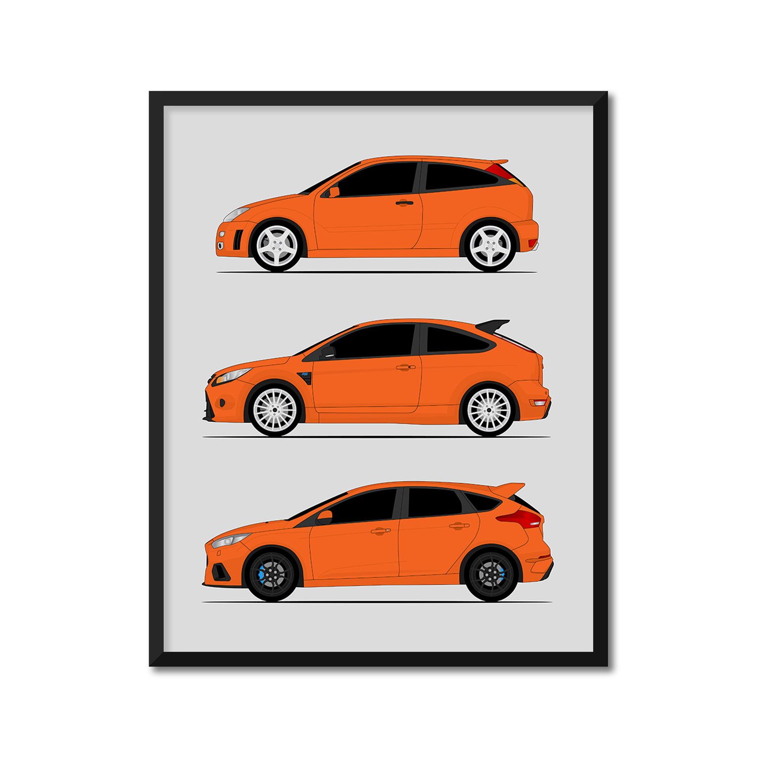 Ford Focus RS Generations (Side Profile)