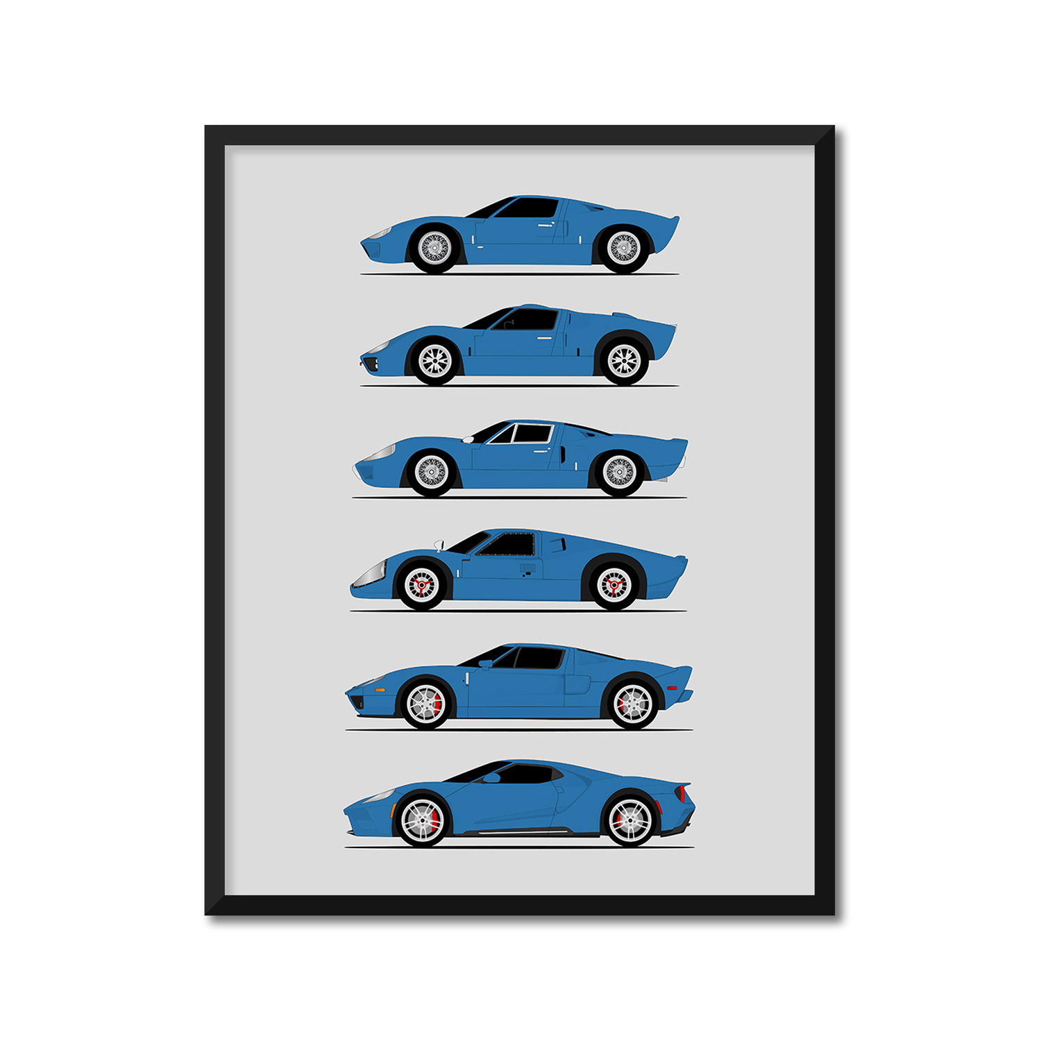 Ford GT GT40 Generations (Side Profile)
