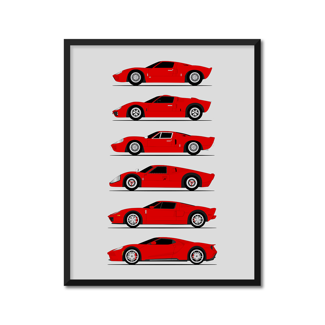 Ford GT GT40 Generations (Side Profile)