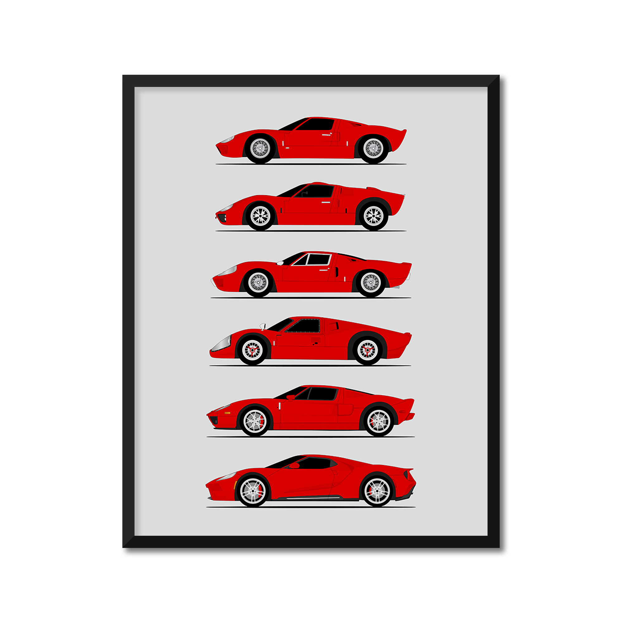 Ford GT GT40 Generations (Side Profile)