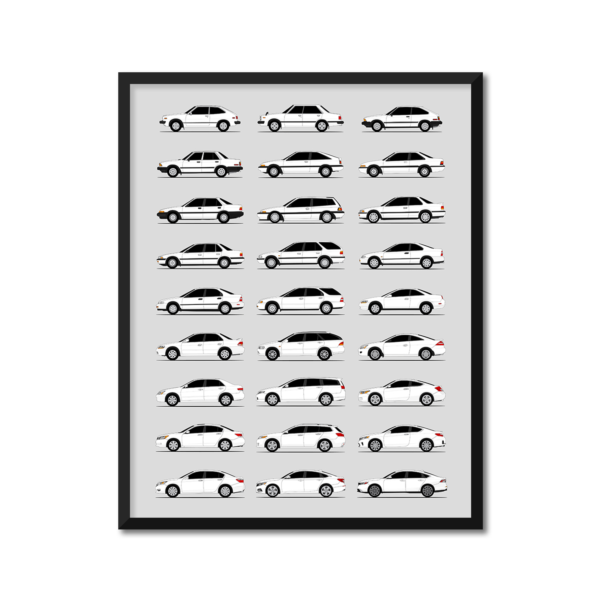 Honda Accord Generations (Side Profile)