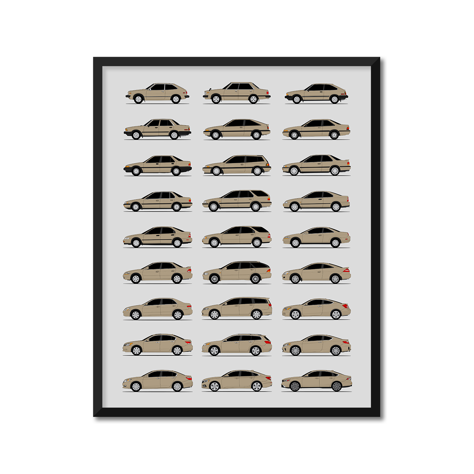 Honda Accord Generations (Side Profile)